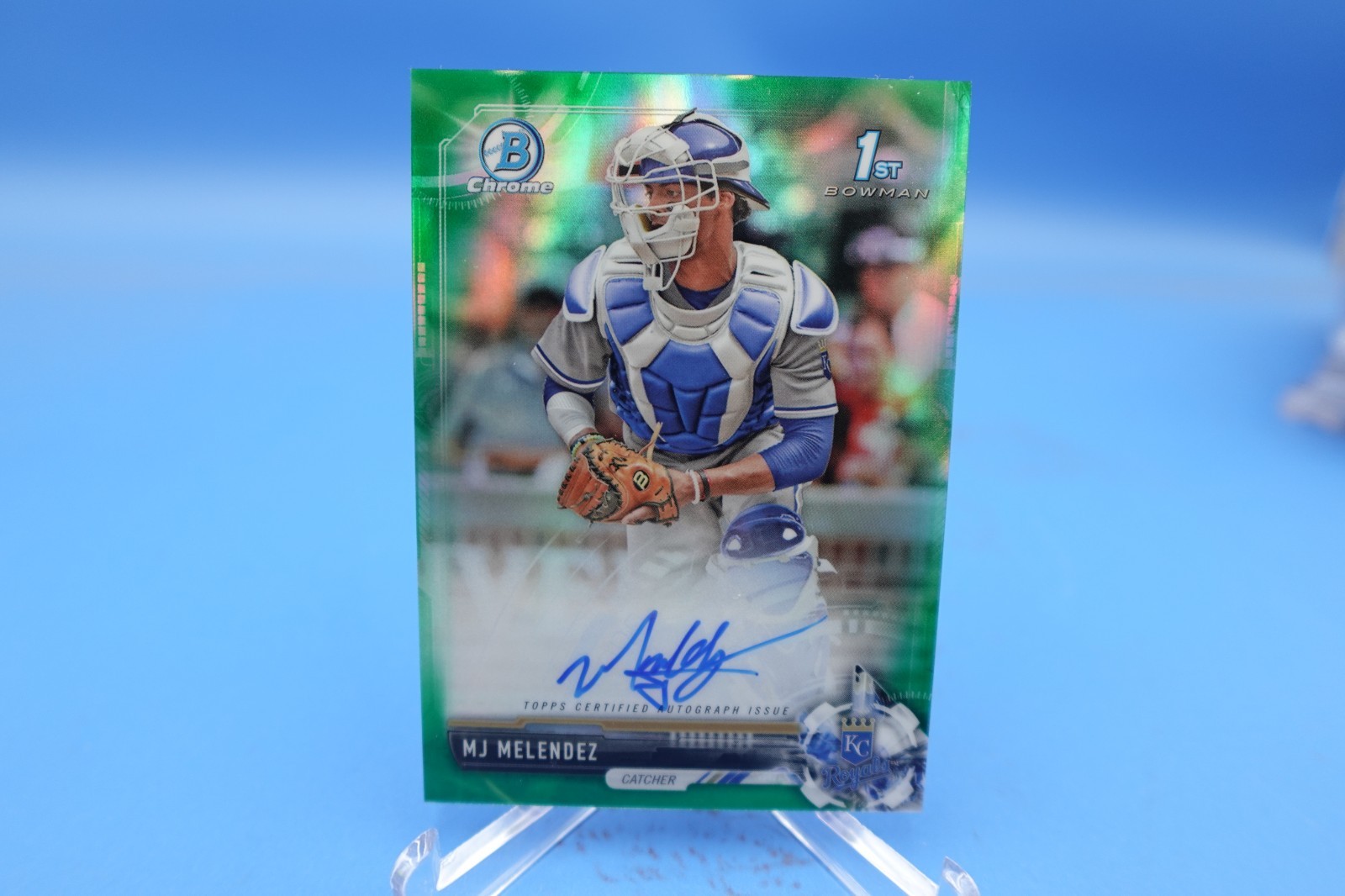 2017 Bowman Draft Chrome Mj Melendez Auto Green Refractor /99 1st Bowman