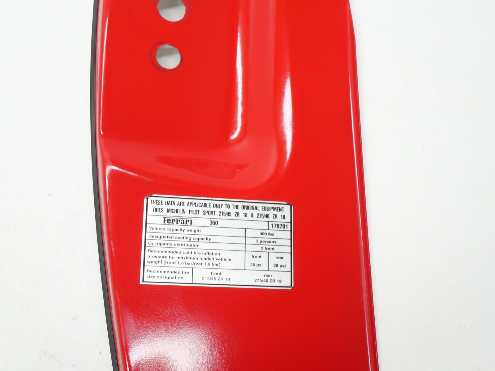 2001 Ferrari 360 Spider Passenger Door Inner Panel Cover Striker Trim Right OEM