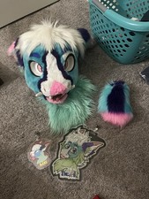 MQ Dragon Fursuit Mini Partial with Badges