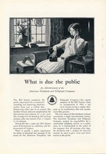 Magazine Ad - 1928 - AT&T / Bell System - What is Due the Public