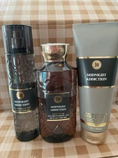 BATH AND BODY WORKS Midnight Addiction Body Cream, Gel And Frag Mist