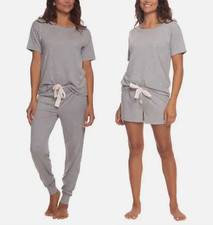 NWT Felina Women's 3 Piece Pajama Set Lounge Set Gray Stars Size S