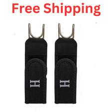 2PCS Tactical Metal Hook Elastic Belt Buckle-Less Invisible Waist Belt Closure
