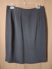 Chaus Gray Silk Wrap Knee Length Skirt Lined Y2k Preppy Minimalism Classic EUC