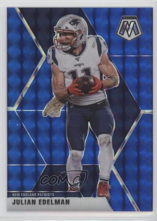 2020 Panini Mosaic Blue Mosaic Prizm 44/99 Julian Edelman #138 0x1n