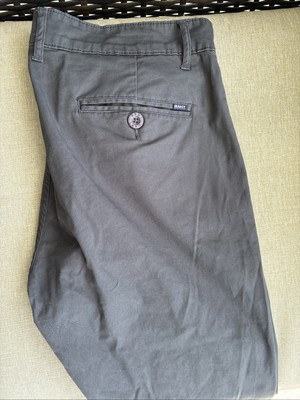GANT AV Mens Straight Chino Trousers W38 L34 Dark Gray Flat Front Sweden Cotton