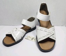 Vintage 90s Romano Leather White Open Toe Sandals Womens Size 7 NWT