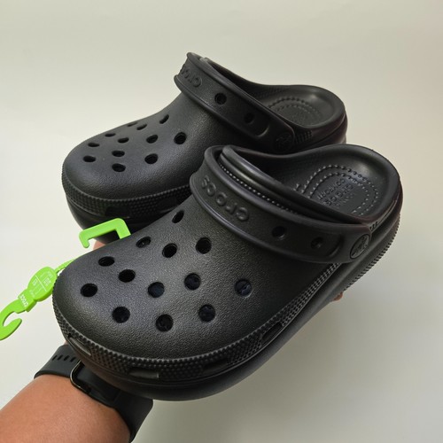 Crocs Cutie Crush Clog Kids 207708-001 J1 Black New With Polybag Comfort Shoes