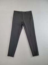 ZARA Men Pant 32 Dark Gray Slim Fit Mid Rise Stretch Straight Leg Trouser Pocket