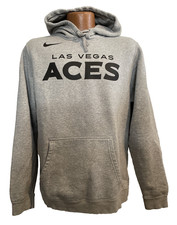 Nike WNBA Las Vegas Aces Logo Pullover Grey Hoodie Sweatshirt Adult Size L