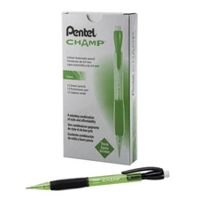 Pentel CHAMP Mechanical Pencil, (0.9mm), Tinted Lime Green Barrel, Box of 12 (AL