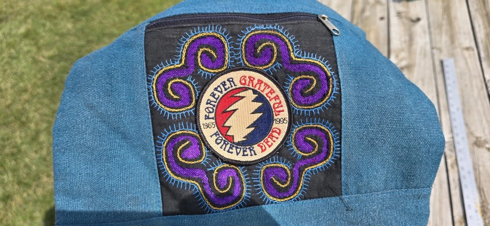 Bolso de hombro de colección Grateful Dead bordado azul púrpura 1965-1995 Foto 4 de 4