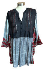 Ulla Popken Boho Sparkle Tunic Top Blouse Sz ...