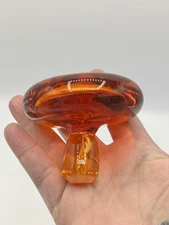 Blenko Glass Tangerine Flat Top Stopper Will Fit A #49 PinchedDecanter