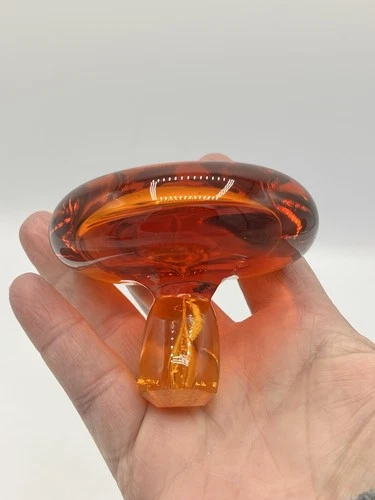 Blenko Glass Tangerine Flat Top Stopper Will Fit A #49 PinchedDecanter