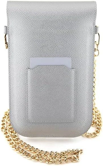 Hello Kitty Leather Metal Logo Chain Universal Phone Bag Pouch Silver - Image 2 of 4