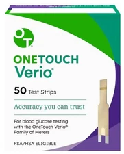 New One Touch Verio Diabetic Blood Glucose Test Strips Exp. 05/31/2026+ Qty. 50