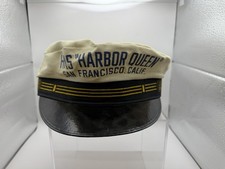 Vintage MS Harbor Queen San Francisco Captain Hat Cruise Ship Sailor Fishermans
