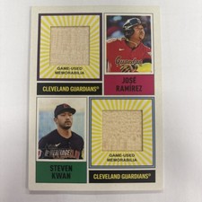 2025 Topps Heritage - Dual Player Game Used Bat Relics Jose Ramirez, Steven Kwan