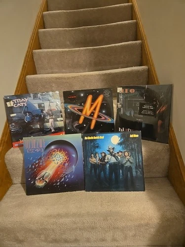 Lot Of 5 Classic Rock Lp Albums Stray Cats Pop Muzik Reo Journey Charlie Lot D