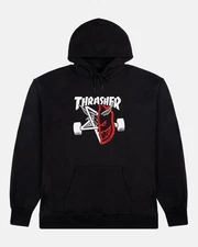 Thrasher x Spitfire Wheels Thrash And Burn Black Hoodie Sweatshirt
