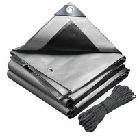 Vounot® 3X4M Wasserdichte Abdeckplane 180G/M² Mit ÖSen ReißFest Grau