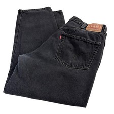 Vintage 90 S Levi's 550 Jeans Mens 38x30 Black Relaxed Straight Denim cotton