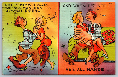 Dotty Nimwit Vintage Comic Postcard  1950s Humorous Caption