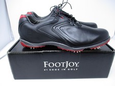 FootJoy FJ HydroLite Golf Shoes Mens 12 Black Red Leather Spiked Waterproof