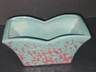 WINDOW BOX PLANTER! Vintage McCOY ART pottery: textured Red and Green BROCADE