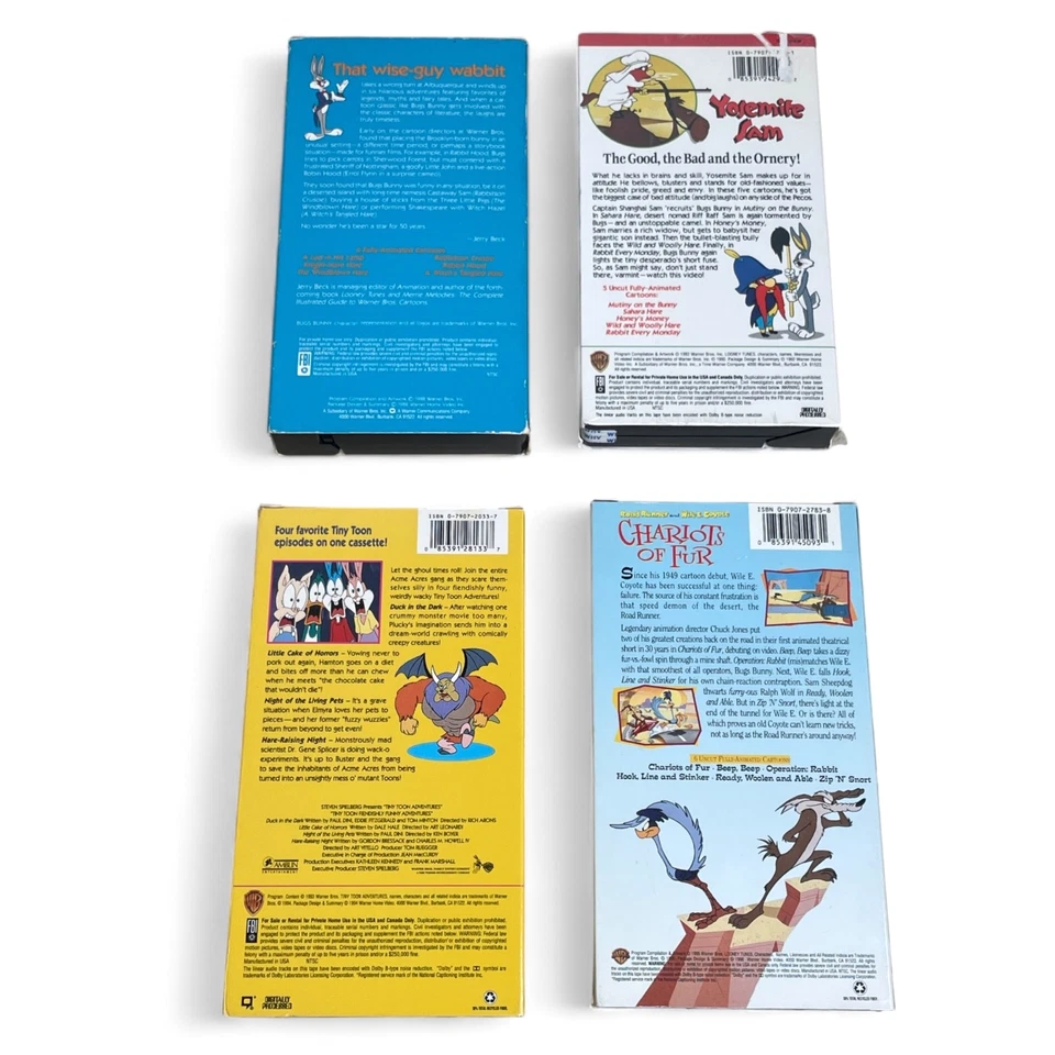 Lot 4: Bugs Bunny Road Runner Yosemite Sam Tiny Toon 1988-1996 Warner Home Video Foto 2 de 4