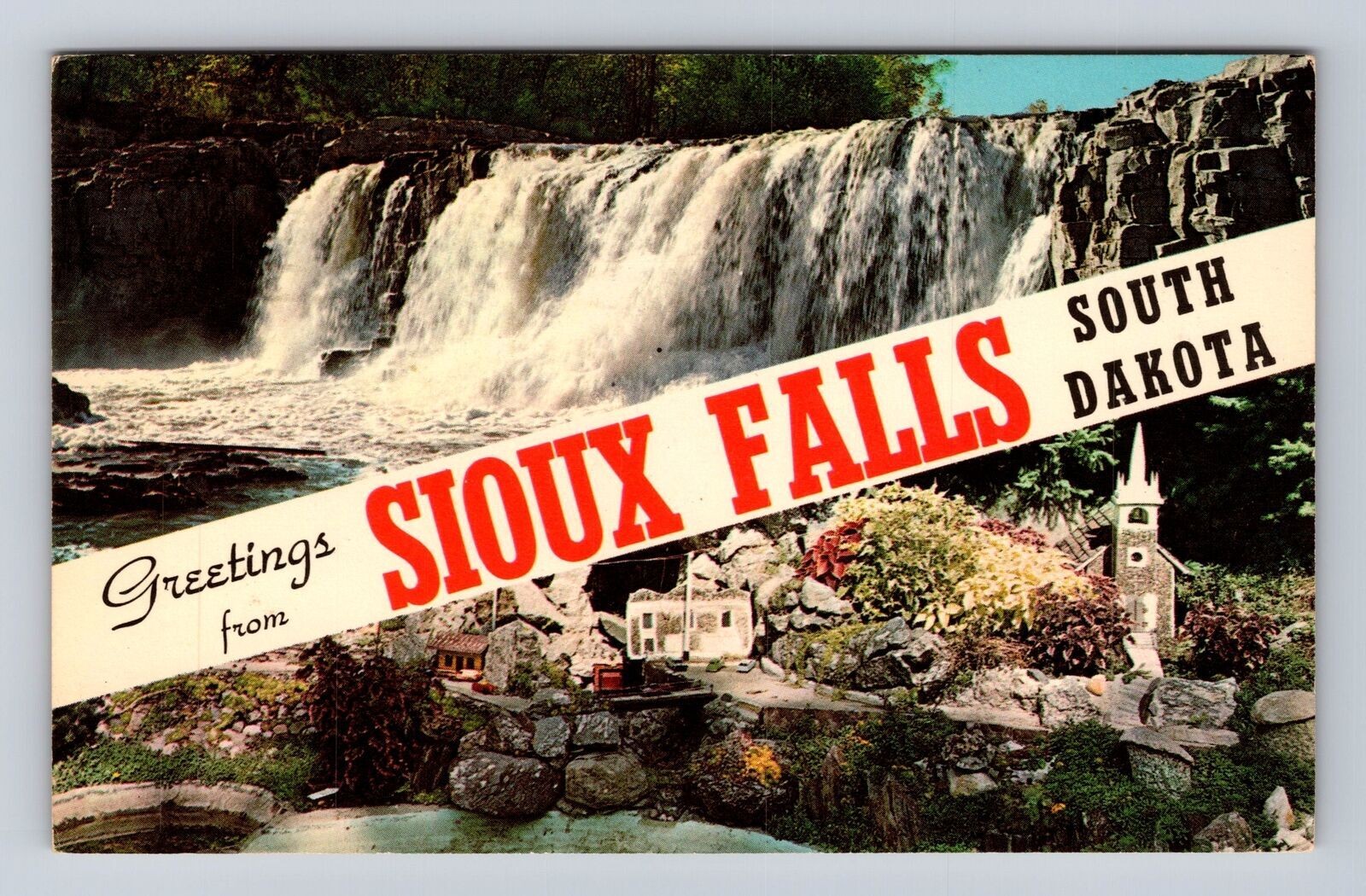 Sioux Falls SD-South Dakota, General Banner Greetings, Vintage c1966 Postcard