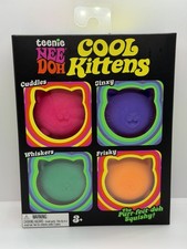 NeeDoh Teenie Cool Cats 4-Pack Schylling Squishy Kittens Fidget Stress Toy NIB