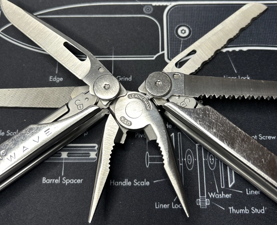 Leatherman Wave Original Stainless VG USED Vintage Retired 1100 Tool Only CLEAN - Image 2 of 4