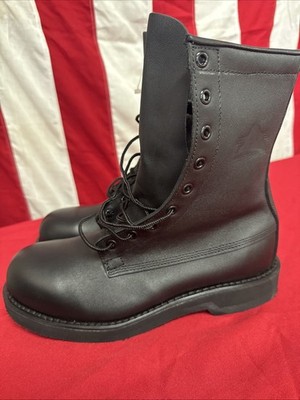 New 7R Military Addison Shoe Co. Steel Toe Black Boots USA Made
