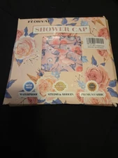 Pink Floral Print Shower Cap