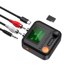 Bluetooth 5.2 Transmitter Receiver, HiFi Bluetooth Audio Adapter with Display...