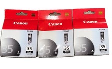 Lot of 3 Genuine Canon PGI-35 Black Ink Tanks PIXMA iP100 iP110 NEW Sealed OEM