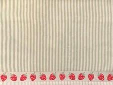 Double hanging kitchen towel Strawberries fruit crocheted green top
