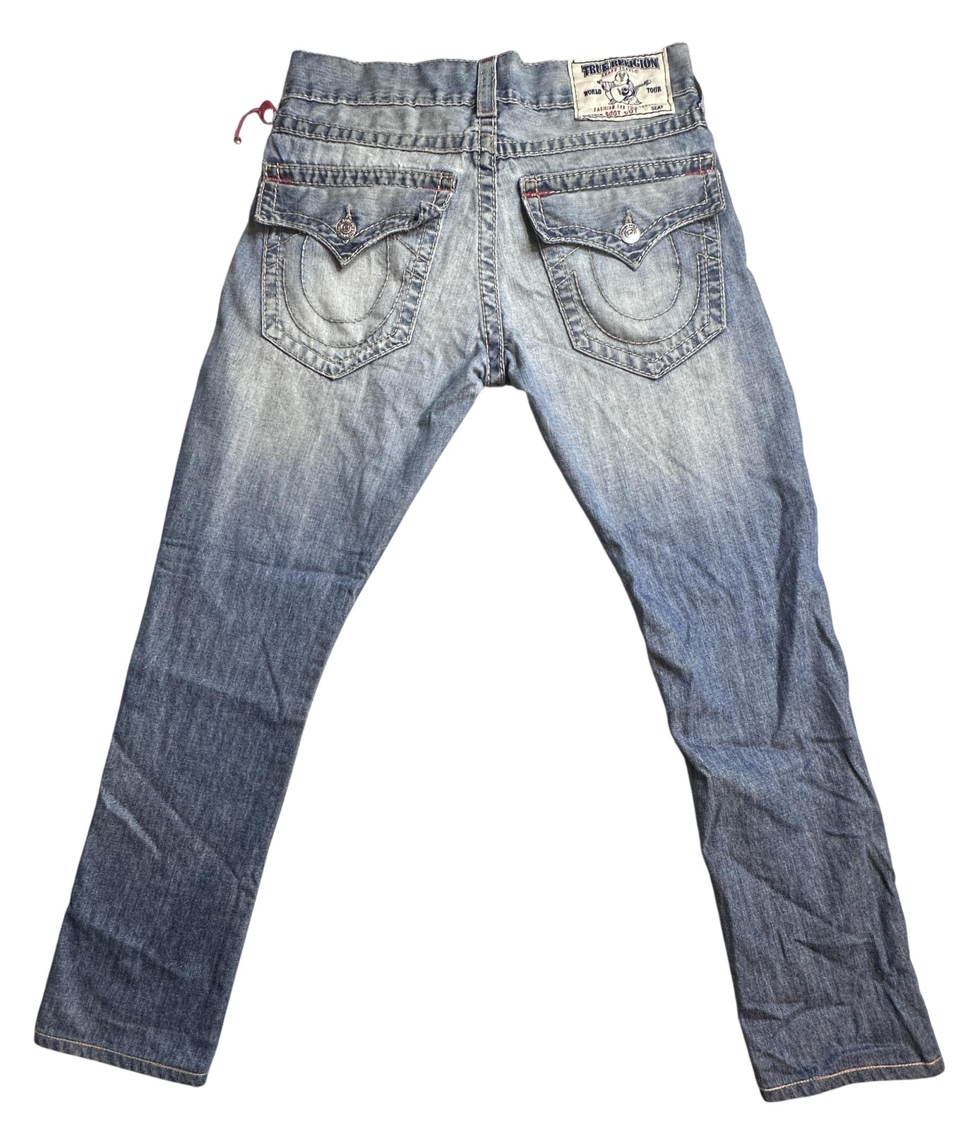 True Religion Section Boot Cut Jeans Mens 30 (33x28) Blue Distressed Bootcut