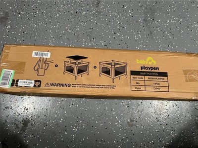 Baby Playpen with mat   Gray   Brand New in Box