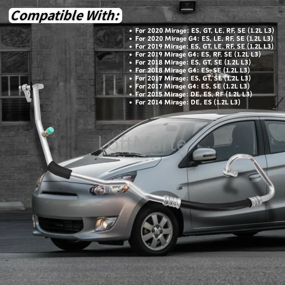 Manguera de succión de refrigerante para compresor de aire acondicionado 7815A889 para Mitsubishi Mirage 2014-2020 Foto 4 de 4