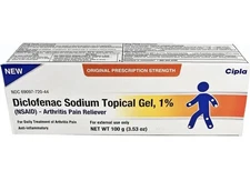 ~NEW~ Arthritis Pain Reliever 1% Diclofenac Sodium Topical Gel 100g  No Script 