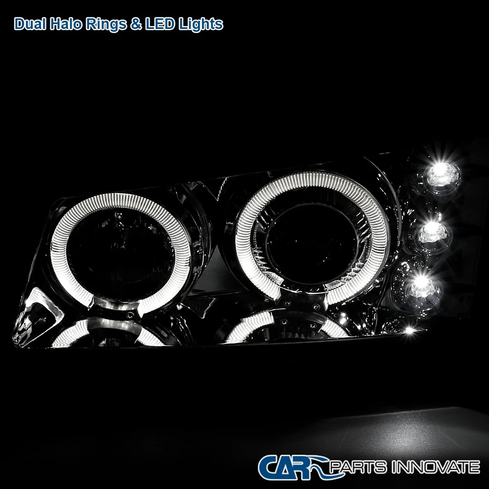 Fits 2003-2007 Chevy Silverado Avalanche LED Halo Projector Headlights Lamps L+R Foto 4 de 4