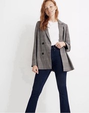 Madewell Caldwell double breasted plaid blazer XL NWT Preppy Office Academia