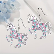 Creative Fashionable Shiny Earrings Cute Temperament Horse Earrings