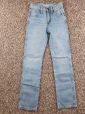 Wrangler Retro Boys Sz 12 Slim Straight Blue Jeans Light Wash Denim
