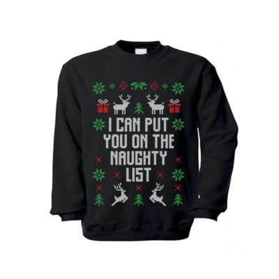 Sweater Naughty List Christmas Tree Good Boy Kind Gift Idea Funny #33264
