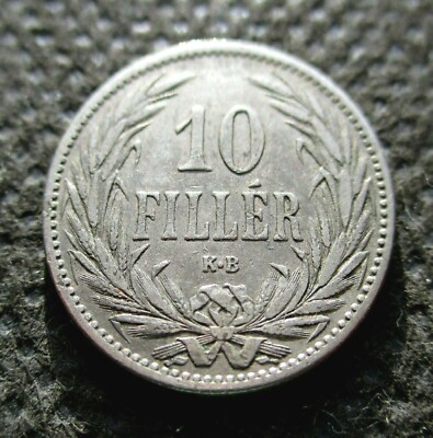 OLD COIN OF AUSTRIA-HUNGARY HABSBURG EMPIRE 10 FILLER 1894 FRANZ JOSEPH I