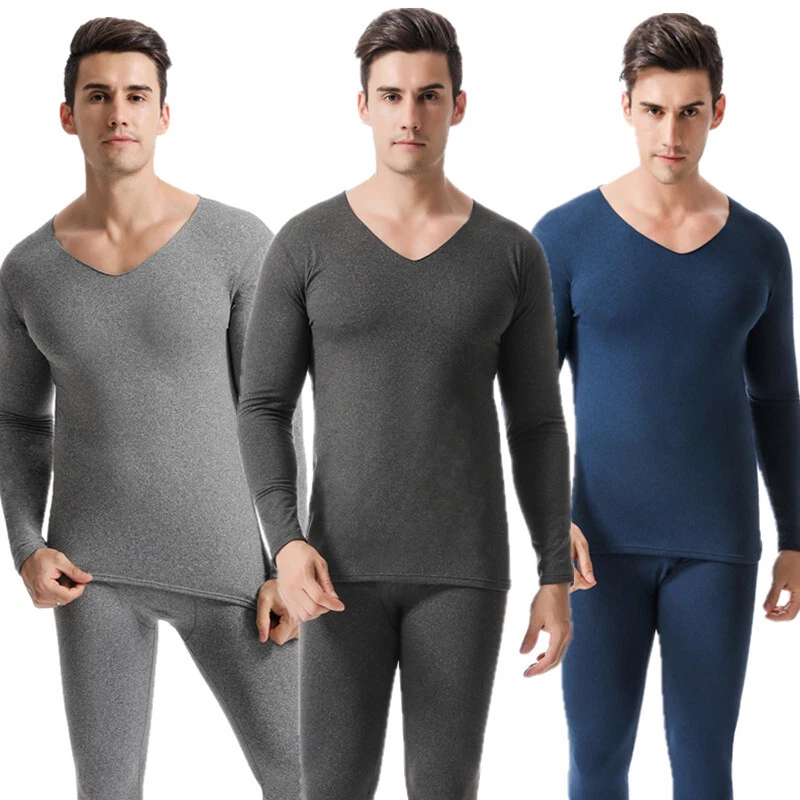 Men's thermal underwear Thin V-neck elastic non marking cold proof underwear